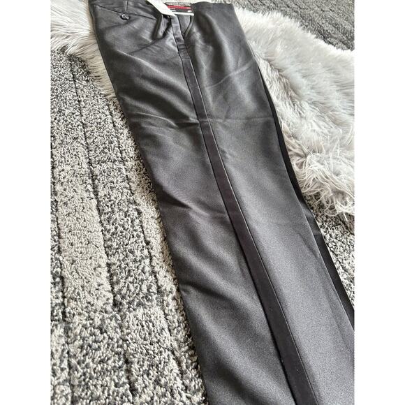J. FERRAR‎ Men's Black Evening Crop Pants/w Satin Stripe Size 32 Slim Flat Front - Picture 2 of 3